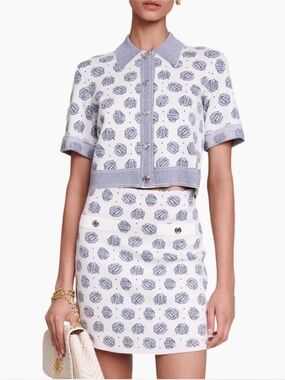 Maje Matching Set with Navy and White Print